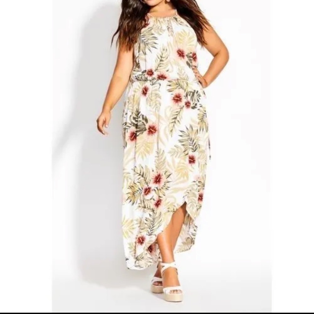 City Chic Laysan Wrap Maxi Dress Ivory